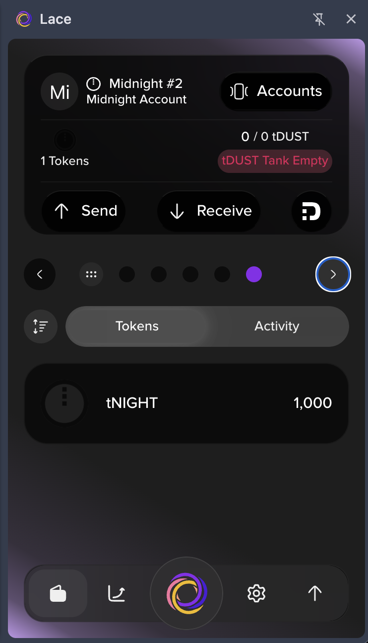 Tap the D icon next to Receive