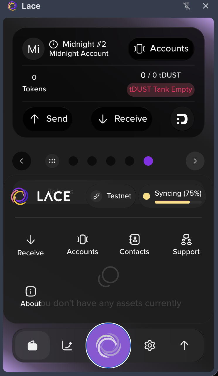 Tap the center circle